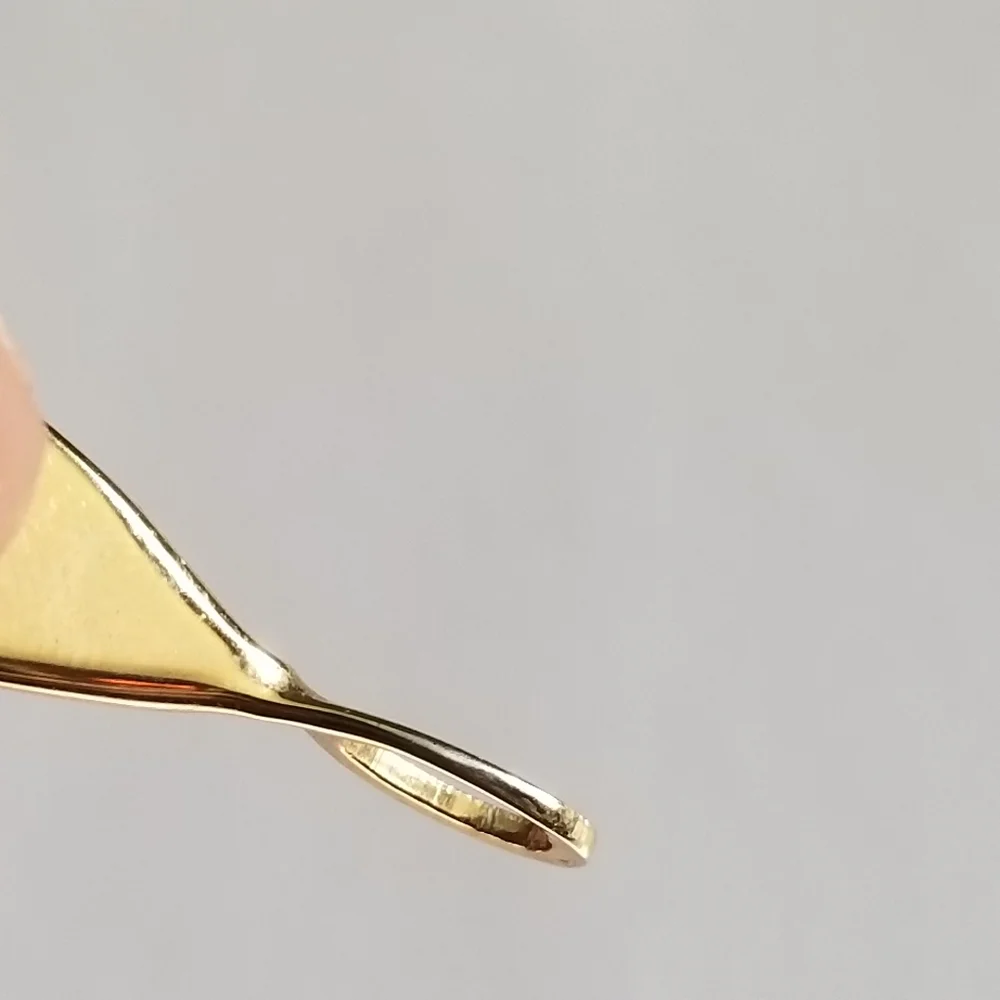 Relisted -Vintage teardrop pendant faux pearl gold tone metal - Picture 6 of 9